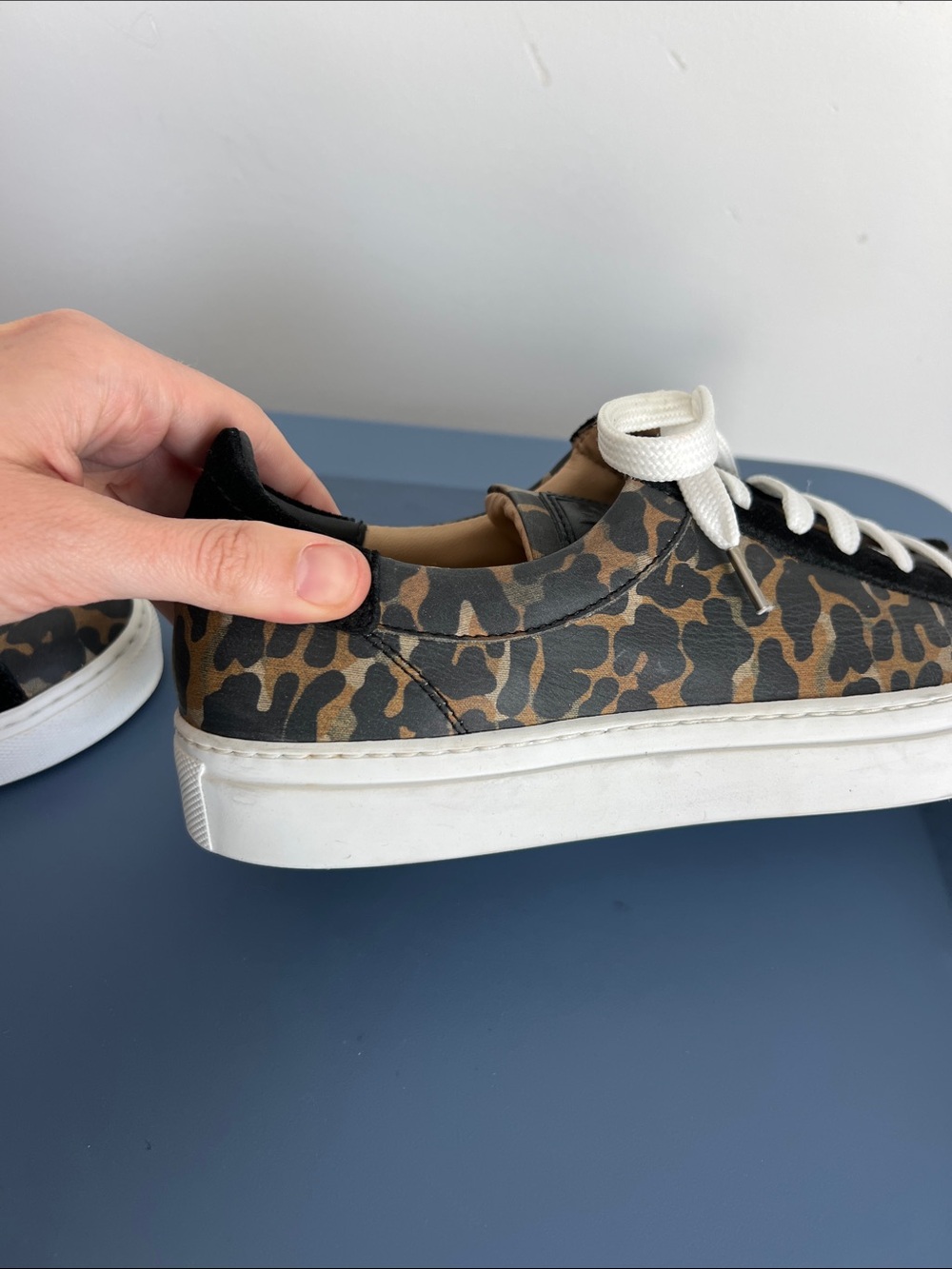 Belstaff dagenham leopard canvas suede low top sneakers tasmin gold colorway 38 - Picture 9 of 15